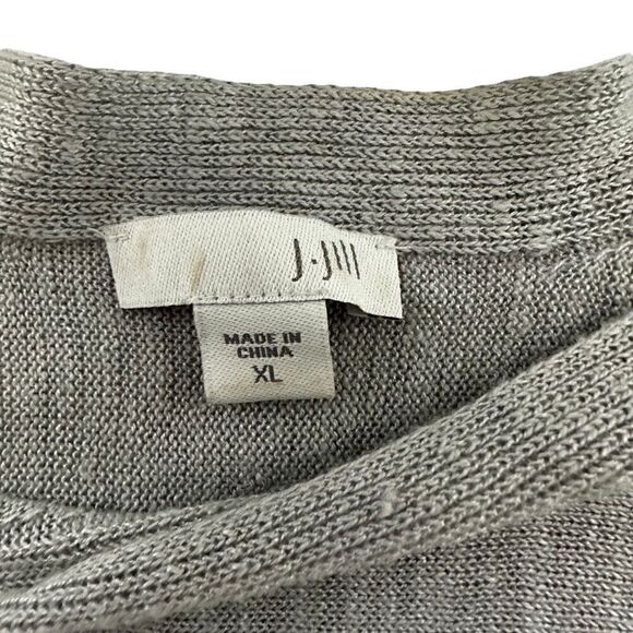 J. Jill Silver Linen Blend Boxy Oversized Sweater size Large - Picture 4 of 8